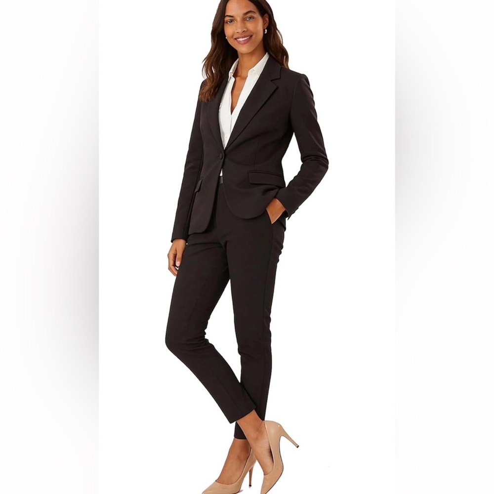 MARY CRAFTS Black Women's Blazer and Pants Suit Set